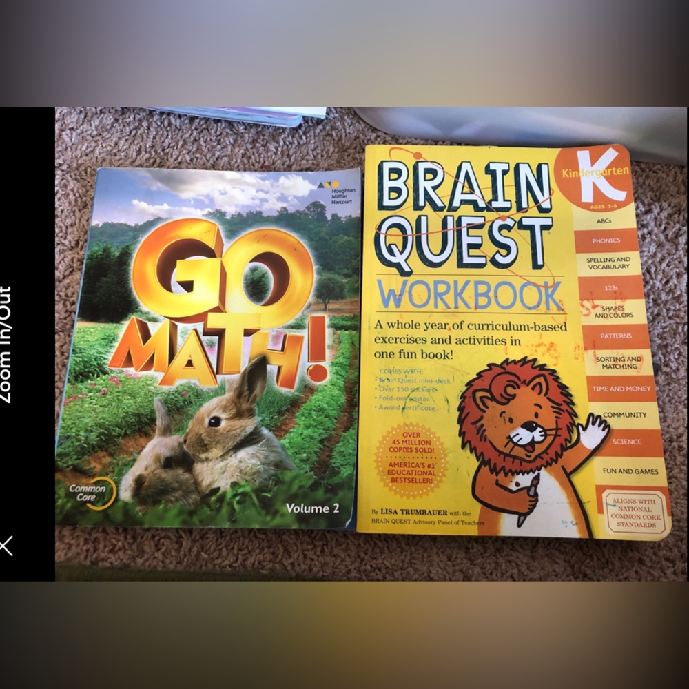 Go math and brain quest work books kindergarten new